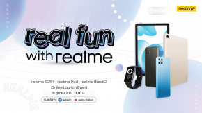 realme ยกขบวนอุปกรณ์ AIoT และสมาร์ตโฟนรุ่นใหม่บุกเมืองไทย  ชูไฮไลต์ realme Pad แท็บเล็ตรุ่นแรก เสริมทัพด้วย realme Band 2 และ realme C25Y  ในงาน real fun with realme วันที่18 ตุลาคมนี้